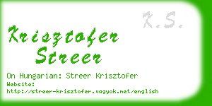 krisztofer streer business card